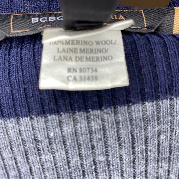 BCBGMaxAzria Navy and Grey Striped Scarf - Picture 3 of 3